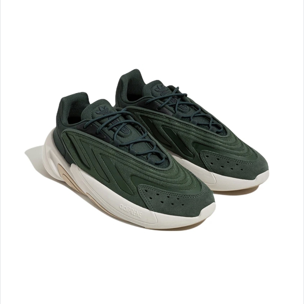 adidas Women's Sneakers in Dark Green and Cream